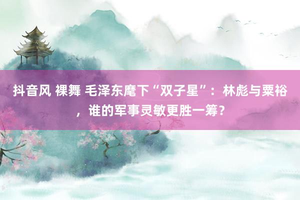 抖音风 裸舞 毛泽东麾下“双子星”：林彪与粟裕，谁的军事灵敏更胜一筹？