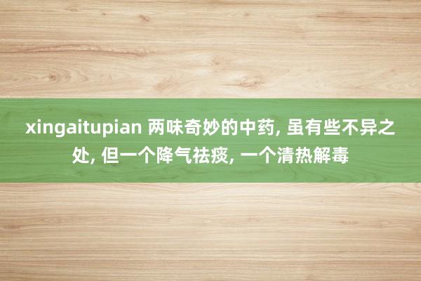 xingaitupian 两味奇妙的中药, 虽有些不异之处, 但一个降气祛痰, 一个清热解毒