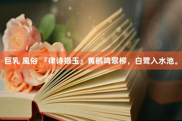巨乳 風俗 『律诗撷玉』黄鹂鸣翠柳，白鹭入水池。